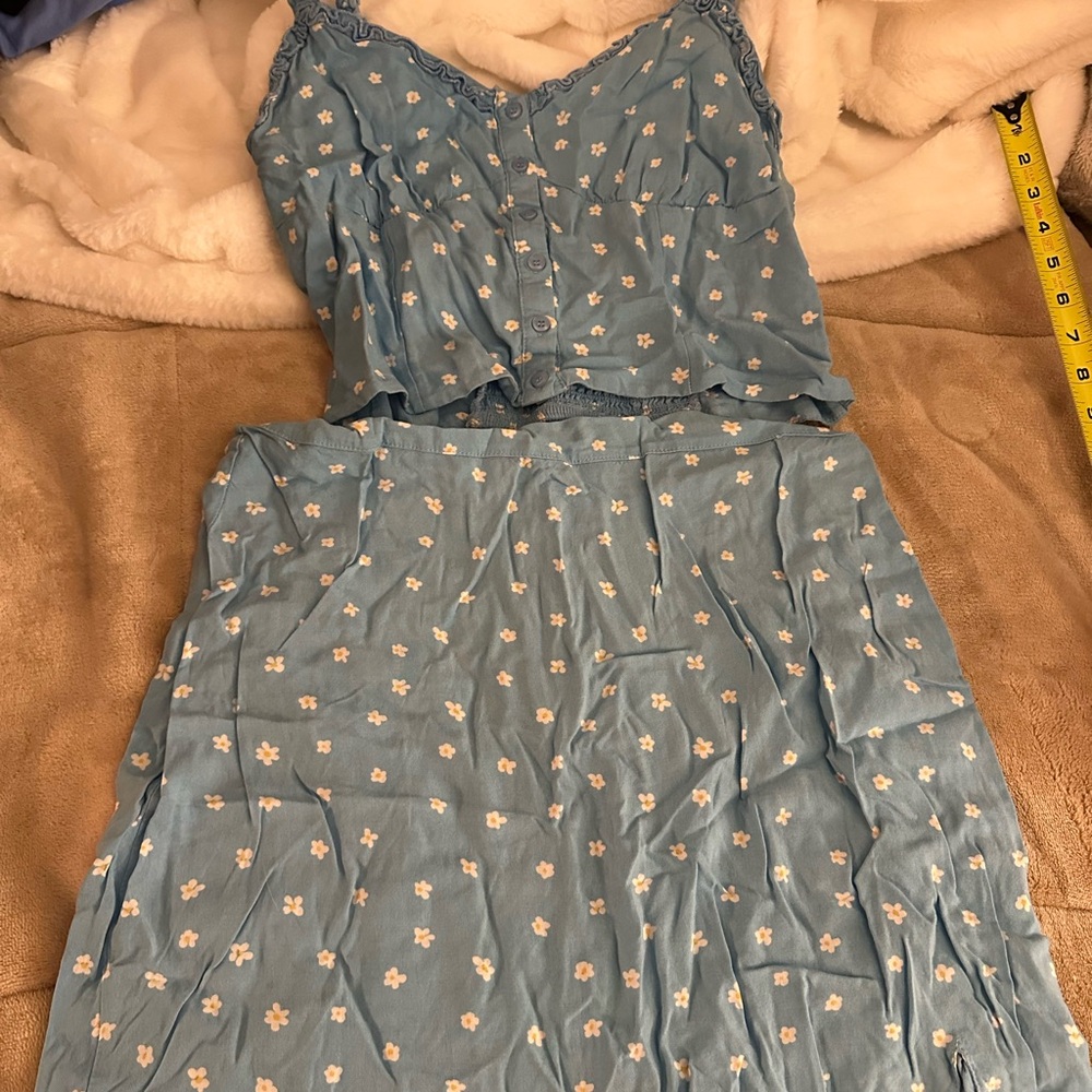 Blue Floral Two-Piece Set